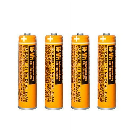 4PCS NI-MH AAA Rechargeable Battery, 1.2V 550mAh Battery for Panasonic Cordless Phone, HHR-55AAABU Replacement Battery