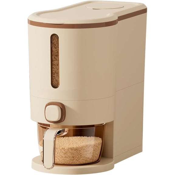 Rice Dispenser, Rice Storage Container with Measuring Cup for Kitchen Pantry Household, Cereal Dry Food Storage Containers Airtight, Sealed Moisture Proof