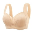 thumbnail image 4 of Ramiter Womens Lingerie Women Full Cup Thin Underwear Plus Size Wireless Sports Bra Lace Bra Breast Cover Cup Large Size Vest Bras 40,Beige, 4 of 4