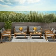 thumbnail image 1 of Costway 8 Pieces Outdoor Furniture Set, Acacia Wood Frame Sofa Set with Rattan Seat, 1 of 9