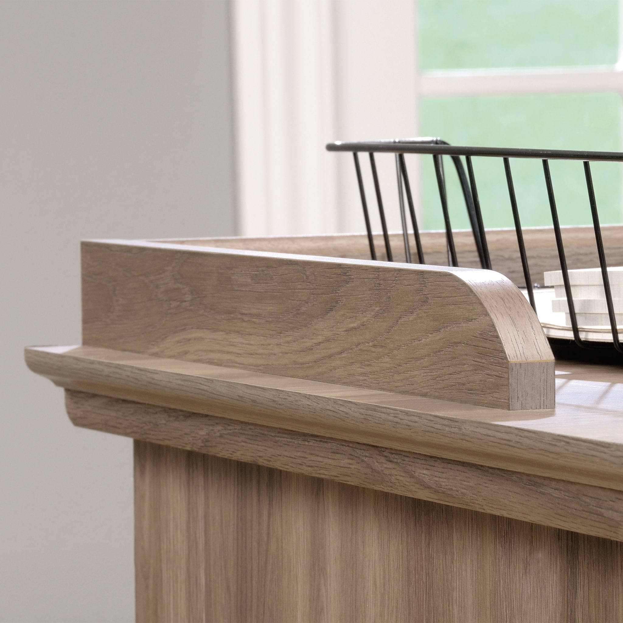 Sauder Barrister Lane L-Shaped Desk, Salt Oak Finish
