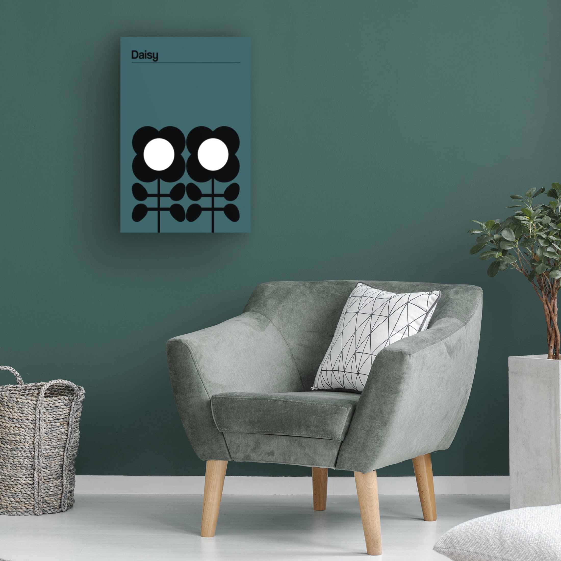Trademark Fine Art Frances Collett  Daisy Teal Canvas Wall Art