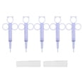 thumbnail image 1 of Dispensador de medicina para mascotas, 5 uds., pastillas para perros y gatos, alimentador de tabletas, aguja de inyección, jeringa, azul transparente, 1 of 5