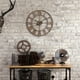 thumbnail image 4 of Reloj de pared grande con números romanos, silencioso, funciona con pilas, de cuarzo, redondo, grande, de metal, para el hogar, 4 of 5