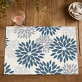 thumbnail image 6 of Sm:)e Floral Vinyl Placemats Set of 4, Heat Resistant Non-Slip Place mats for Dining Table, Washable Durable PVC Vinyl Woven Table Mats, Blue Grey, 6 of 7