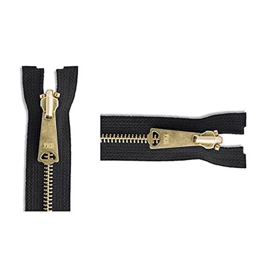 YKK #5 Medium Weight Brass Black Closed Bottom Sleeping Bag & Tent Zipper - Choose Your Length - Color: Black - Made in The United States (1 Zipper Per Pack) (72" Inches)