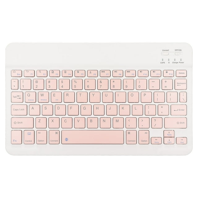 Wireless Keyboard Mouse Combo 10 Inch Keyboard Set USB Charging Ultra Thin Quiet Wireless Keyboard With DPI Mouse For Cellphone Laptop Pink