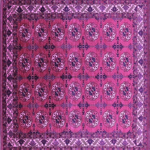 Ahgly Company Indoor Square Oriental Purple Industrial Area Rugs, 7' Square