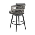 thumbnail image 5 of Hosa 26 Inch Outdoor Swivel Counter Stool Chair, Gray Aluminum, Woven Rope, 5 of 6