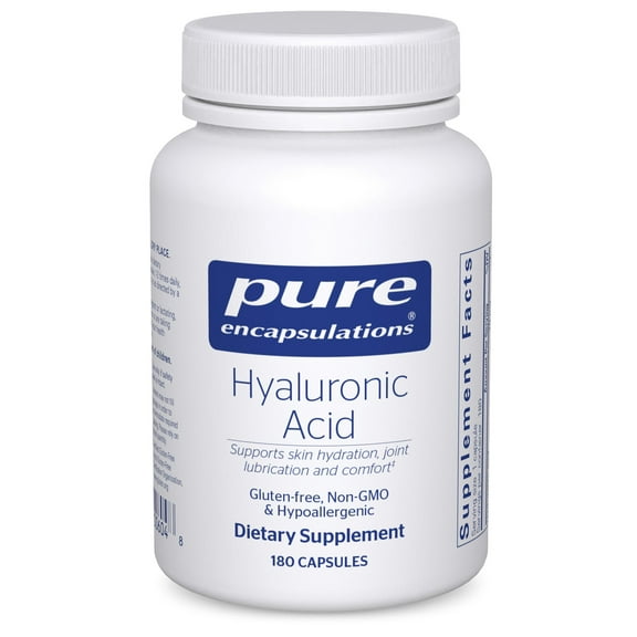 Pure Encapsulations Hyaluronic Acid - For Skin Hydration, Joint Lubrication & Joint Health* - Effective Absorption - Gluten Free - Vegan & Non-GMO - 180 Capsules