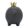 thumbnail image 5 of Sagebrook Home Ceramic 8" Pig With Crown, Black, 5 of 7