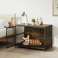 thumbnail image 4 of Costway Meuble Cage pour Chien Robuste de 40 Pouces avec 2 Portes Verrouillables pour Petites et Moyennes Races Brun, 4 of 10