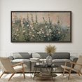 thumbnail image 2 of Large Framed Canvas Print Rustic Cottagecore WildflowerWall Art Decorative Ready to Hang Painting for Living room Bedroom 60x30 inches Black Frame, 2 of 9