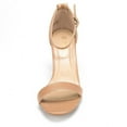 thumbnail image 5 of BURUDANI Women's Chunky High Heel Sandals Ankle Strap Open Toe Dress Shoes NUDE/PU Size 9, 5 of 7