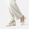thumbnail image 5 of BURUDANI Women's Heels Chunky Block Heels Square Closed Toe Low Heels Dress Shoes Comfortable Wedding Party Office Pumps Shoes SDPU2218W, 5 of 5