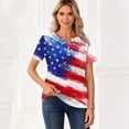 thumbnail image 4 of USA 250th Celebration Printing Patterns Women's T-Shirts Casual Loose Short Sleeve V Neck Tops Party Outdoor Tee Shirts, 4 of 5