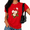Red, variant on Cozymy Minimalist Flower Illustration Crewneck Shirt Women's Trendy Spring Summer Top