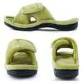 thumbnail image 2 of Women's Arch Support Diabetic Slippers Memory Foam House Shoes Orthotic Heel Cup Arthritis Edema Slippers with Adjustable Strap, Green 6.5/7.5, 2 of 5