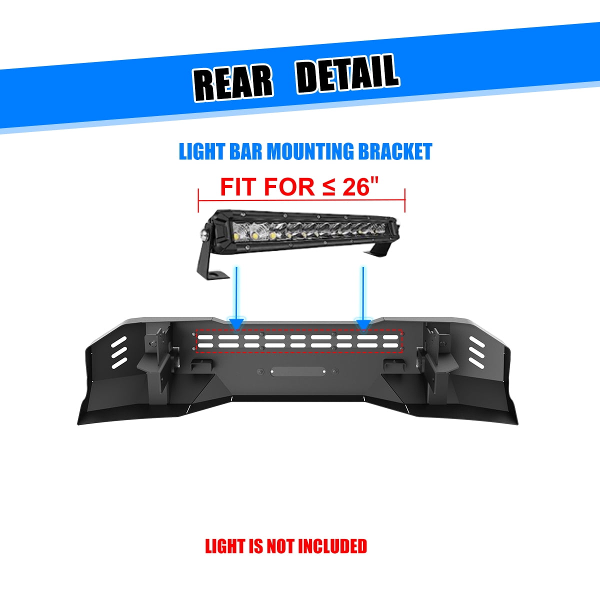 Heavy Duty Steel Front Bumper Fit for 2022 2023 2024 2025 GMC Sierra 1500,Black Powder Coated