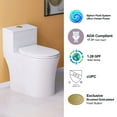 thumbnail image 3 of One Piece Toilet with Gold Button Elongated 17.3" ADA Comfort Seat Height Dual Flush 0.8/1.28, 3 of 13