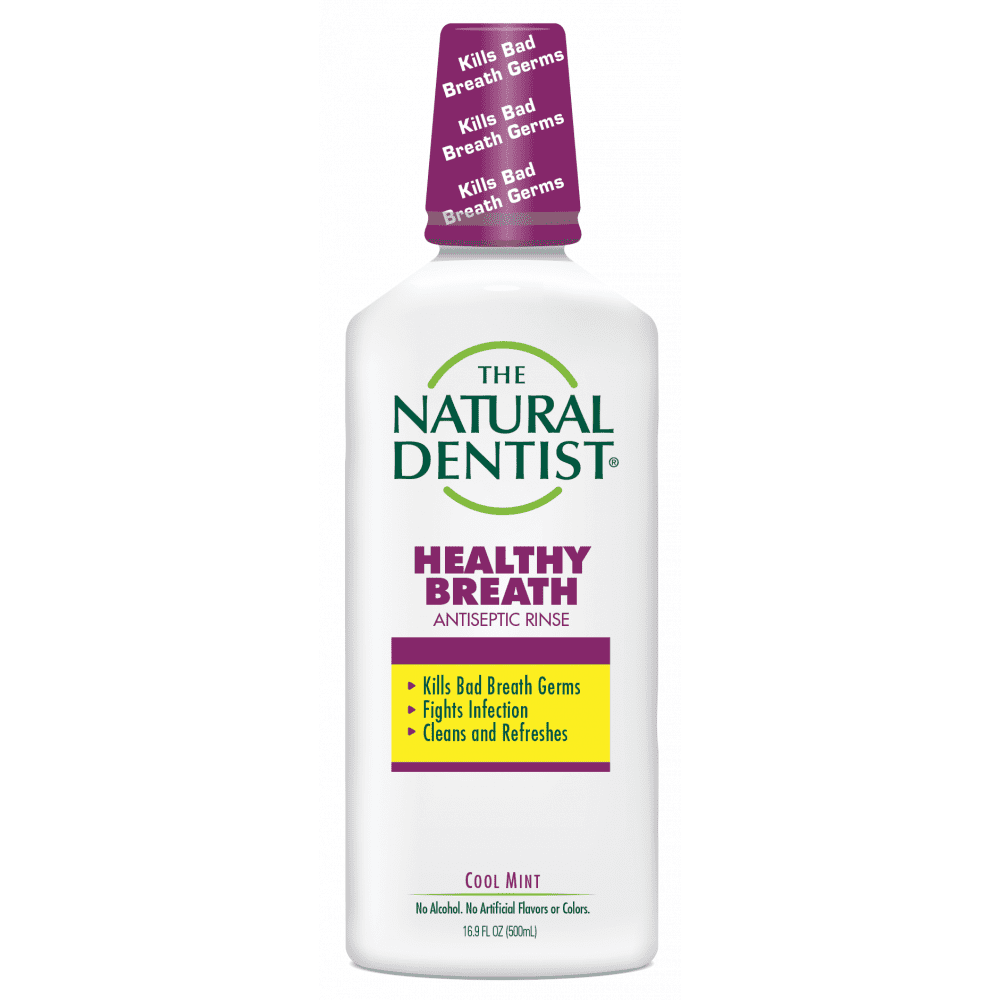 The Natural Dentist Healthy Breath Antiseptic Rinse, Cool Mint, 16.9 Oz Bottle