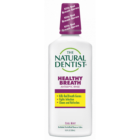 The Natural Dentist Healthy Breath Antiseptic Rinse, Cool Mint, 16.9 Oz Bottle
