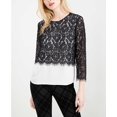 thumbnail image 1 of Maison Jules Lace-Overlay Blouse (Black, XXS), 1 of 5