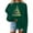 #390-Green, variant on Christmas Trees With Lights Printed Shirts For Women Long Sleeve Crew Neck Sweatshirts Gifts For Women