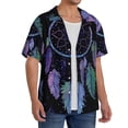 thumbnail image 2 of Balery Dreamcatcher With Colorful Feathers Men's Casual Button Down Shirt Short Sleeve Textured Summer Cuban Beach Shirts-XX-Large, 2 of 7