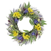 22" Pansy and Lavender Wreath