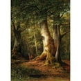 thumbnail image 2 of Luitpold Faustner 14x18 Black Ornate Wood Framed Double Matted Museum Art Print Titled - Woodland Scene with Roe Deer (1878), 2 of 5