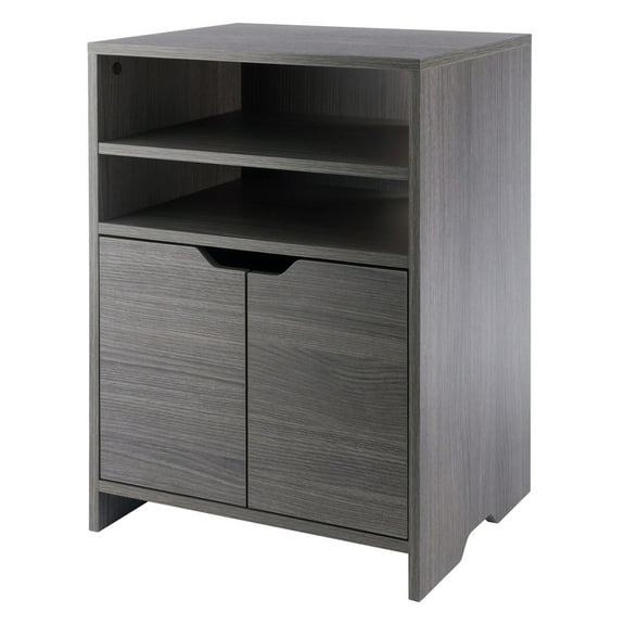 Winsome Nova Open-Shelf Storage Cabinet, Charcoal Finish