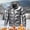 Gray, variant on XMMSWDLA Deals Clearance Tops for Men Shiny Hooded Reflective Down Jacket Cotton Jacket