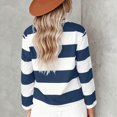 thumbnail image 4 of UAYOTSE Girls Kids Striped Long Sleeve Top Crew Neck Classic Print School Everyday Casual Outfit Fall,Sizes 7-8 Years, 4 of 7