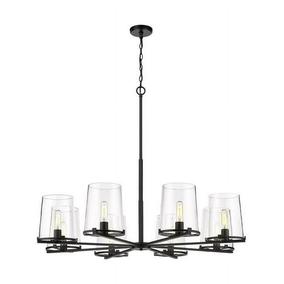 8 Light Chandelier In Transitional Style-36 Inches Tall And 44 Inches Wide-Matte Black Finish    -Traditional Installation Z-Lite 3032-8Mb