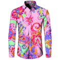 thumbnail image 1 of Camisas estampadas vintage para hombre, camisas casuales personalizadas de manga larga para la calle, ropa de temporada de moda para hombre, top de primavera y otoño, 1 of 6