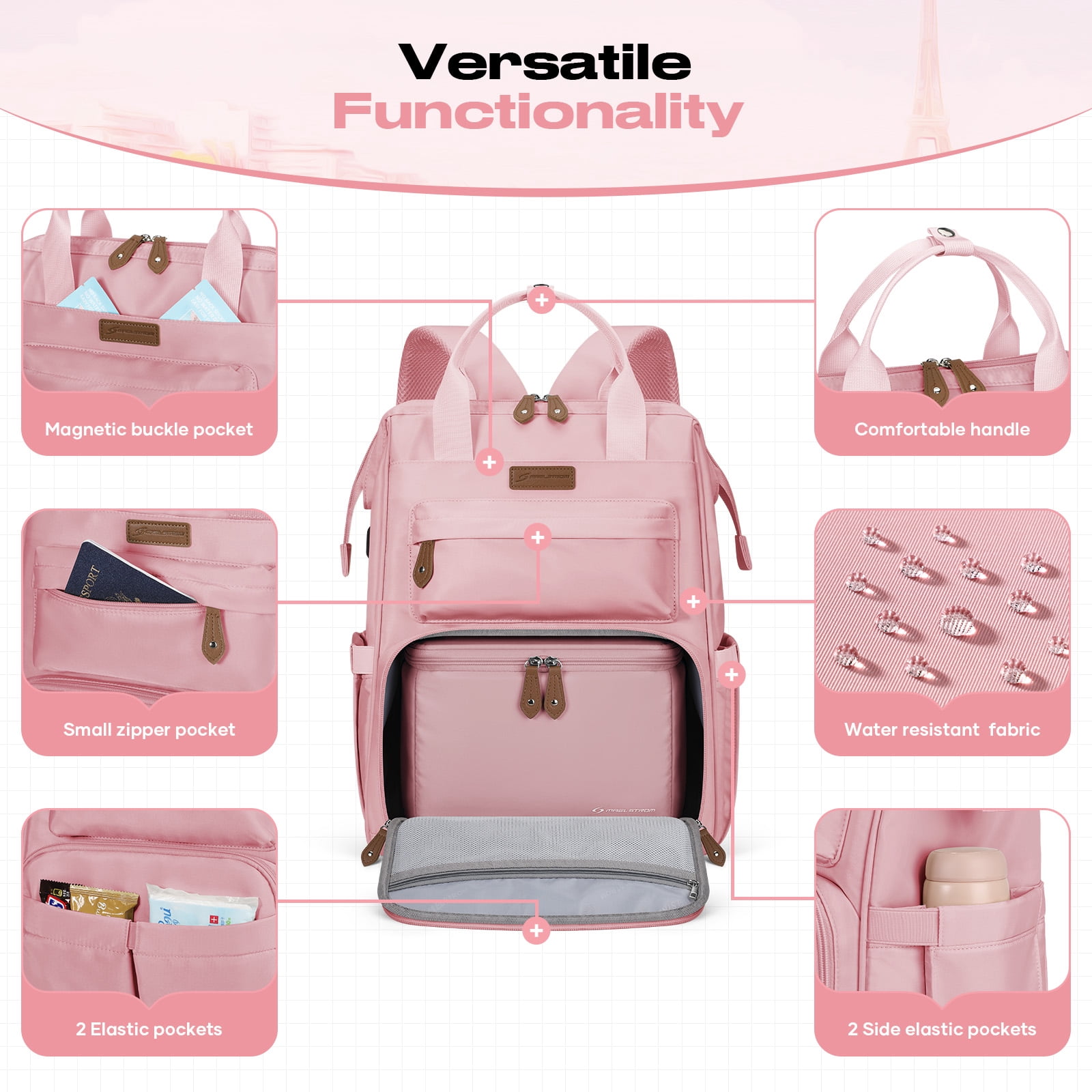 Maelstrom Travel Backpack for Women Men,Laptop Backpack Fits 15.6-17.3 Inch Laptop Water Resistant Carry On Backpack