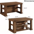 thumbnail image 2 of Bar Table w/Storage Shelves, 55.1" Counter Height Dining Table, Wood Pub Table for Kitchen/Living Room, Modern Home Bar Unit, 2 of 9