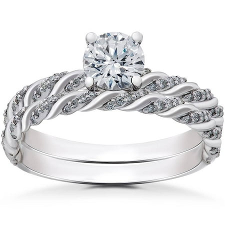 Pompeii 1/3 ct Diamond Mia Engagement Ring Setting & Matching Wedding Band (F,VS)