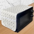 thumbnail image 1 of Abstract Microwave Oven Cover, Modern Illustration of Hearts and Diagonally Arranged Dotted Squares, Water Resistant Organizer with Pockets for Kitchen, 36" x 12", Dark Grey and Coconut, by Ambesonne, 1 of 4