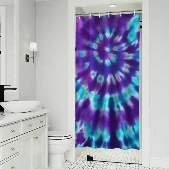 Purple Blue Tie Dye Spiral Pattern Shower Curtain 36"x72" ,Bathroom Decorative Shower Curtains Set with 12 Hooks,Modern Waterproof Washable Shower Curtain