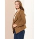 thumbnail image 4 of Chaqueta de gamuza sintética para mujer Cárdigan de outwear drapeado con solapa frontal abierta Marrón L, 4 of 6