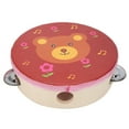 thumbnail image 2 of Kids Hand Drum, Hand-held Cartoon Drum Handheld, Creativity For Classrooms Zoo,Giraffe,Bear, 2 of 8