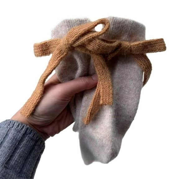 Milue Women's Ballet Socks Fuzzy Crew Socks Lolitas Bowknot Ankle Socks Loose Socks