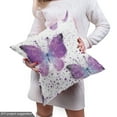 thumbnail image 4 of Ambesonne Butterfly Fabric by the Yard Upholstery, Modern Poly Effect, 3 Yards, Purple Pale Blue White, 4 of 4