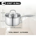 thumbnail image 2 of 2.5 Quart Stainless Steel Saucepan with Glass Strainer Lid, Thicken Tri-ply Ful Body, Multipurpose Sauce Pot with Two-Size Drainage Holes Lid, Perfect For Boiling Gravies, Pasta, Noodles, 2 of 7