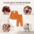 thumbnail image 4 of Uemuo Orange Glitter Pattern Womens Pajama Sets,PJ Set for Women,Pajamas for Women Logo,Long Sleeve Pajama Set for Women,Soft Long Sleeve Top With Pants-Medium, 4 of 9