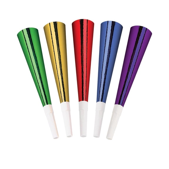 Beistle Foil New Years Party Horns multi-color (Case of 180)