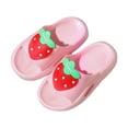 thumbnail image 4 of LNMQLPDBS Toddler Girl Sandals Cute Strawberry Open Toe Slides Sandals Kids Soft Sole Water Shoes Comfort Summer Quick-Dry Sandals Swim Shoes Beach Shoes for Seaside Play Pink 3.5-4 Years, 4 of 6