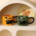thumbnail image 5 of Cat Cat Stacked Cup, Cute Stackable Coffee Mugs with Funny Cartoon Cats Designs, 4 Styles Cute Ceramic Feline Coffee Mugs with Spoon, Gifts for Catlovers Women (Yellow), 5 of 8